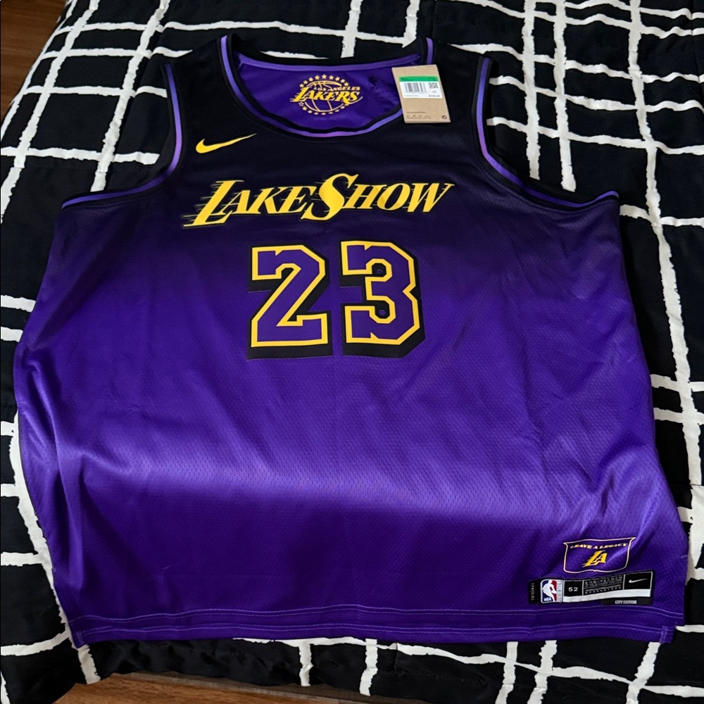 Nike Purple and Black Lake Show Jersey